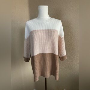 Matty M Colorblock Short Sleeve Knit Sweater – Women’s Large – NWT